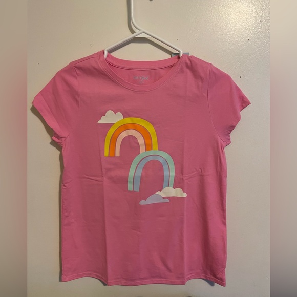 Girls Rainbow Short Sleeve Graphic T-Shirt Cat & Jack Bright Pink Size L Girls - Picture 5 of 10